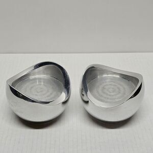 Nambe Lasso Candle Holder MCM 6176 Neil Cohen Vintage 1998 Metal Pair